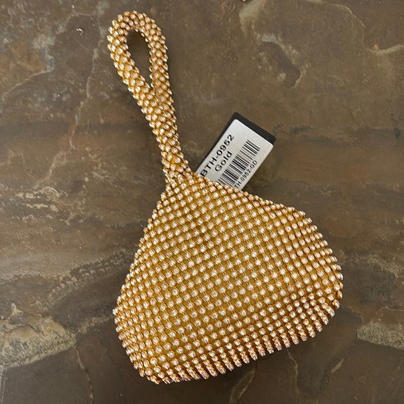 NWT Julia & Michael Gold And Crystal Kiss Purse - Picture 1 of 11